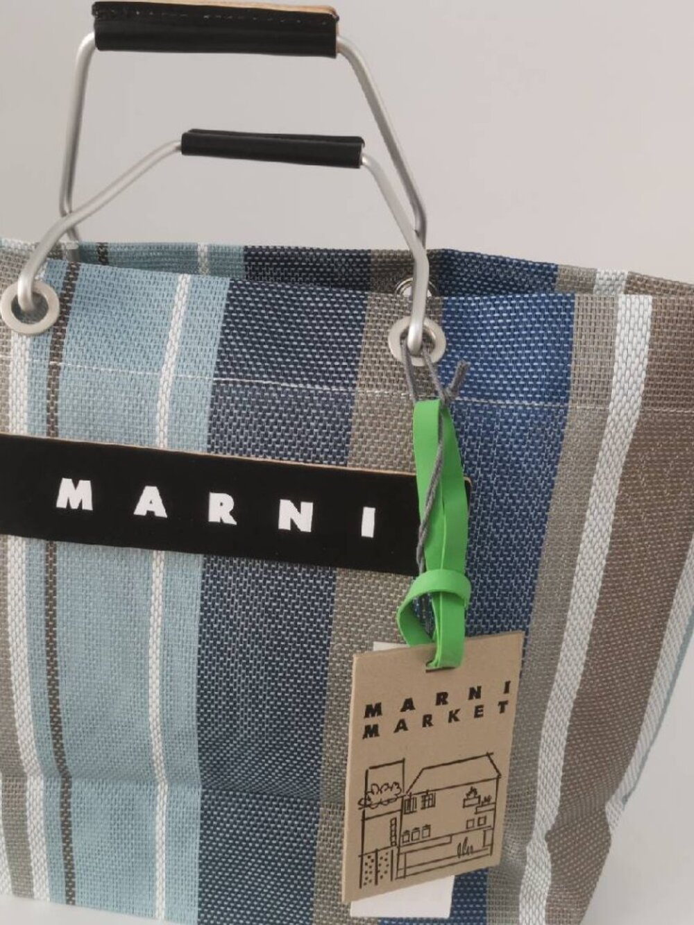 MARNI Large Capacity Tote Bag Shopping Handbag Unisex Aluminum Handle